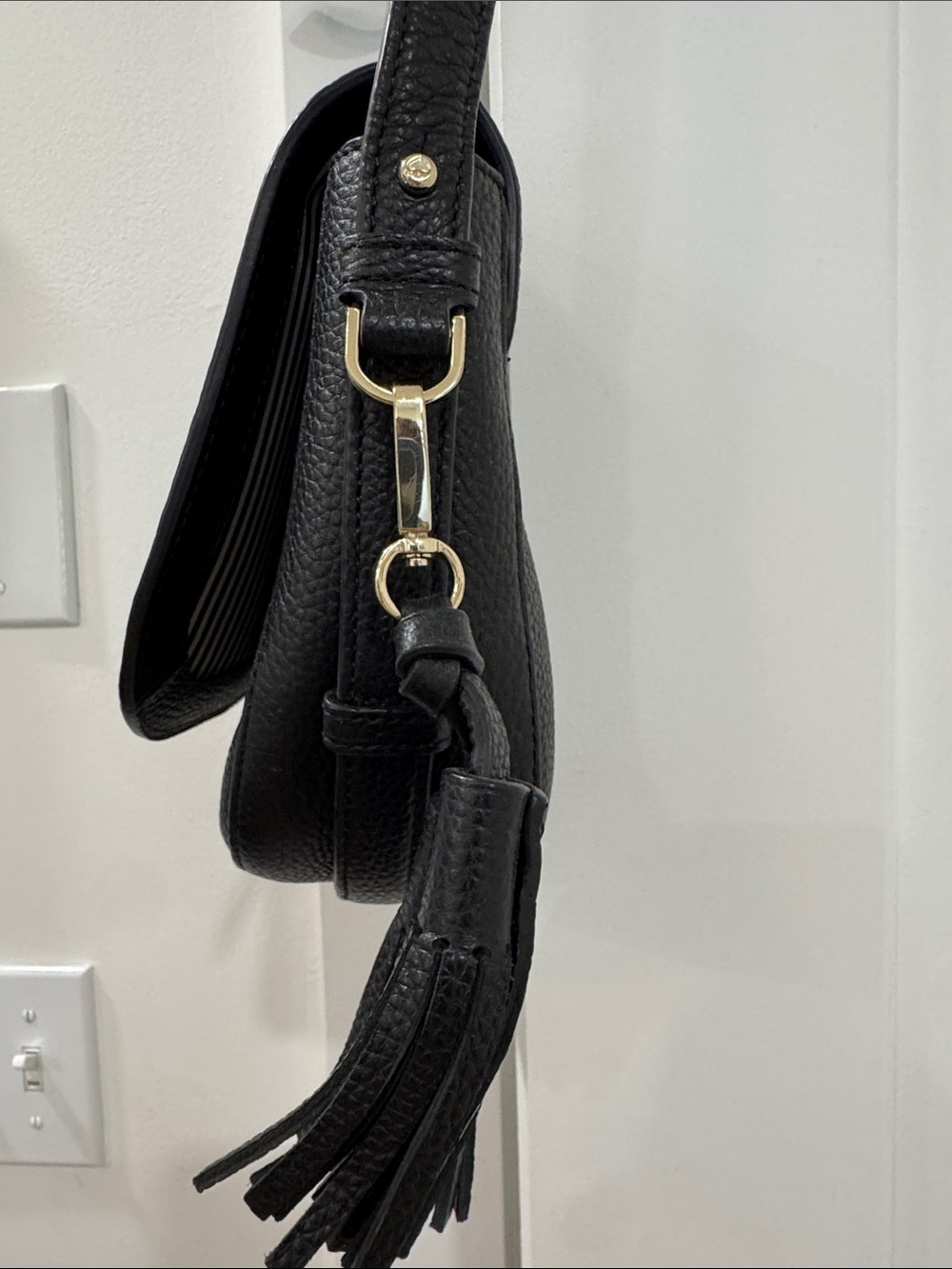 kate spade Black Pebbled Leather Crossbody with Tassel - Picture 3 of 11